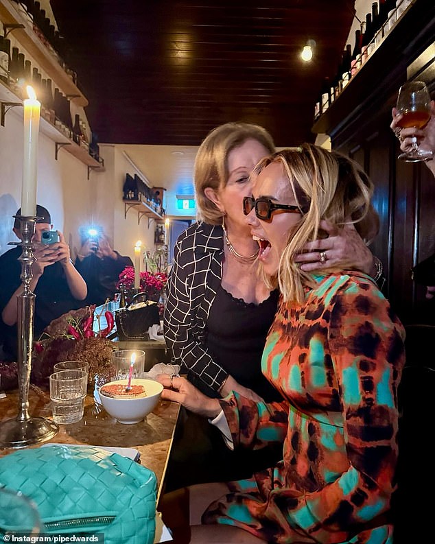 Guests invited to Pip's big bash included her son Justice Maximus, who she shares with ex partner Dan Single, and her mother Gloria Edwards (pictured)