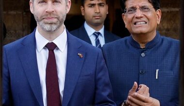 Piyush Goyal (right), India's chief trade negotiator, is meeting with Business and Trade Secretary Jonathan Reynolds (left) in London this week. They are pictured together in February