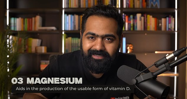 Dr Rajan listed other vitamins and minerals such as magnesium which help promote the production of useable vitamin D