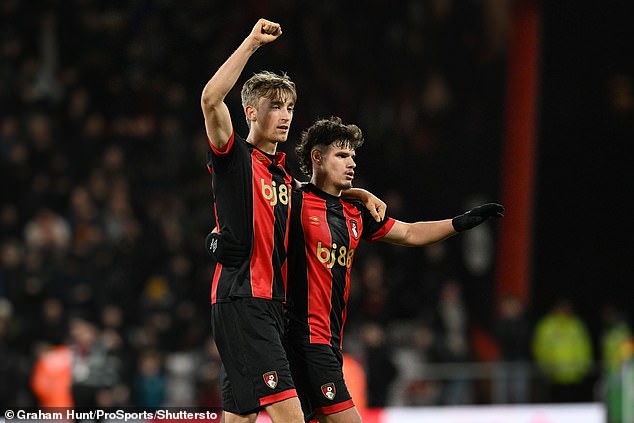 Dean Huijsen (left) and Milos Kerkez have both impressed for Bournemouth this season