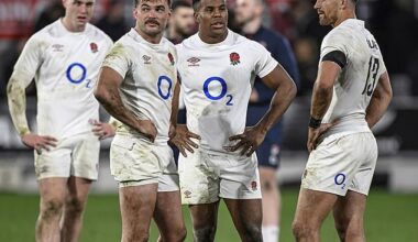 George Furbank (second left) missed the Six Nations and is still struggling with an arm injury