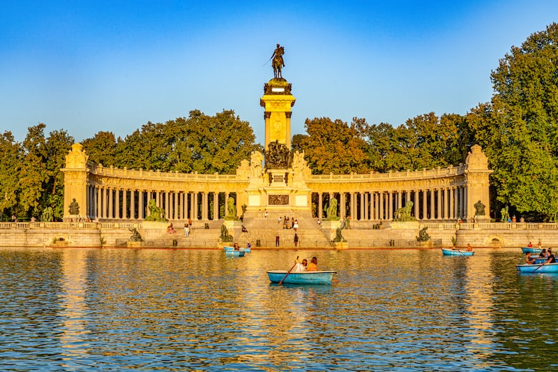 The El Retiro Park is a major attraction in Madrid. Photograph: Dora Dalton/Getty