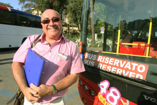 Television Programme: Celebrity Coach Trip, pictured tour guide Brendan Sheerin. For all of Channel 4's latest news, images and listings visit the brand new Press Centre www.channel4.com/info/press Celeb Yr2 Coach Trip (Channel 4 images must not be altered or manipulated in any way) CHANNEL 4 PICTURE PUBLICITY 124 HORSEFERRY ROAD LONDON SW1P 2TX This picture may be used solely for Channel 4 programme publicity purposes in connection with the current broadcast of the programme(s) featured in the national and local press and listings. Not to be reproduced or redistributed for any use or in any medium not set out above (including the internet or other electronic form) without the prior written consent of Channel 4 Picture Publicity.
