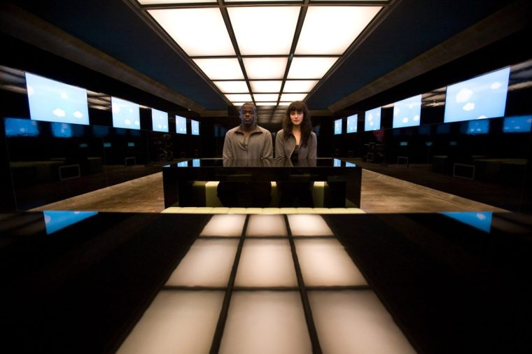 Television programmes: Black Mirror: 15 Million Merits. l-r: Bing (Daniel Kaluuya) and Abi (Jessica Brown)