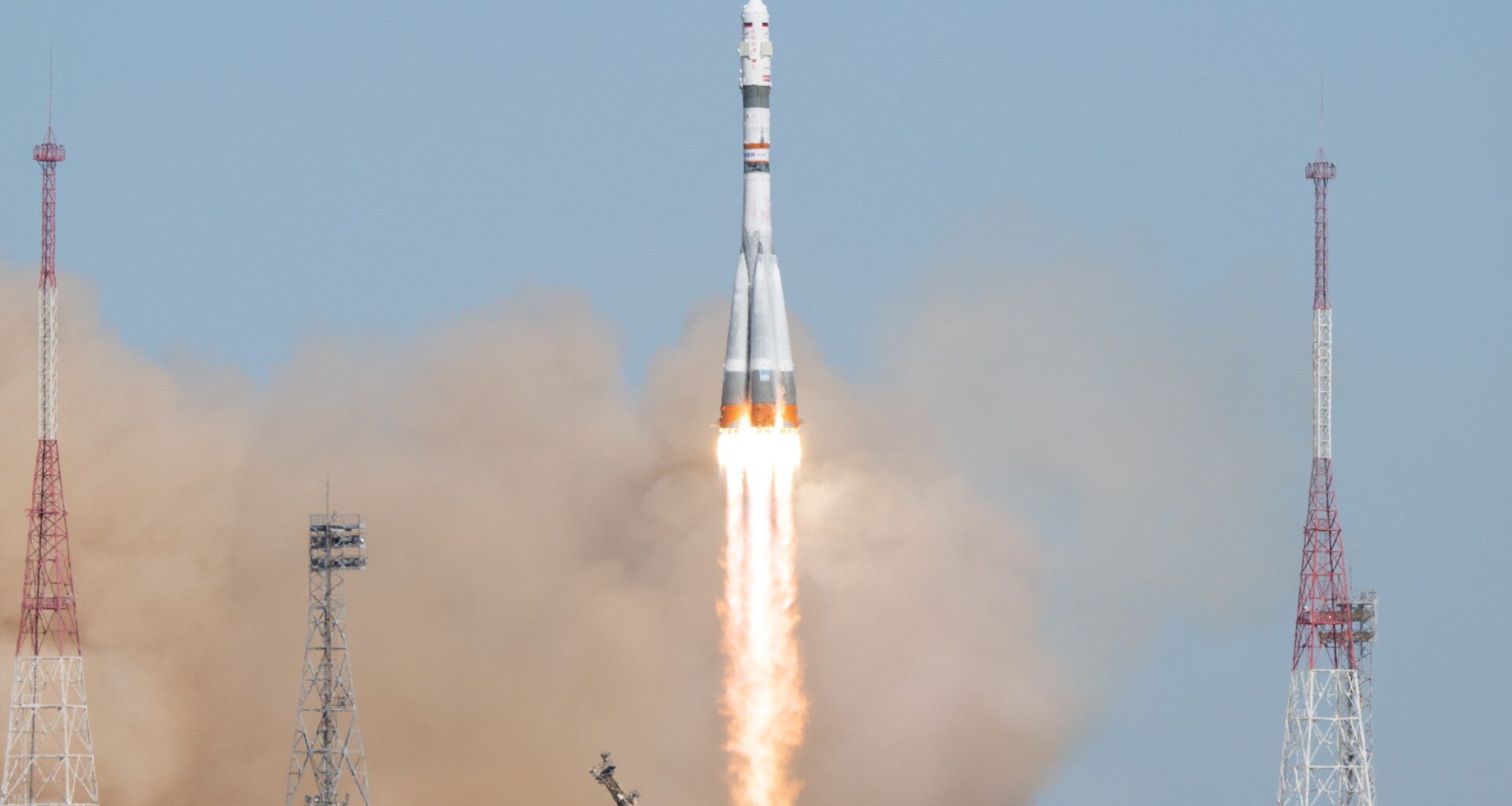 Russian and US crew blasts off in Soyuz rocket bound for ISS | Space News