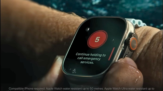 A man stranded in the ocean was rescued after using his Apple Watch Ultra's Emergency SOS feature. ( Apple Australia)