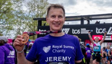Chancellor Jeremy Hunt finishes 2024 London Marathon photo credit TCS London Marathon