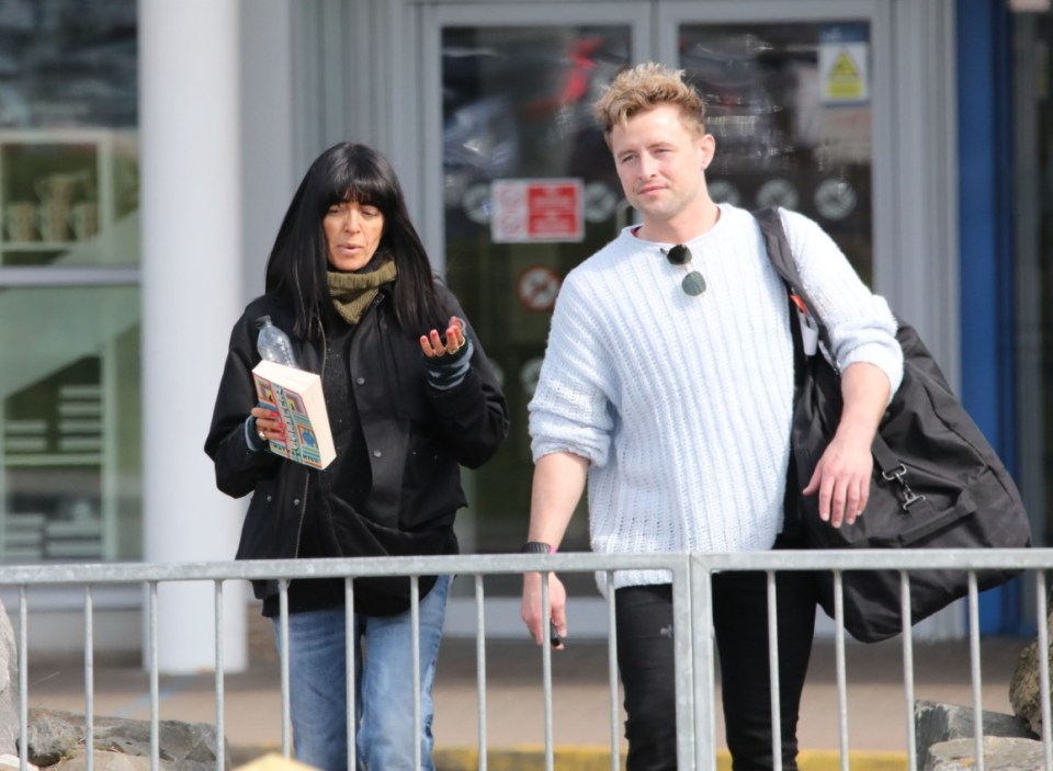 Claudia Winkleman arrives at Invereness airport ahead of filming the new season of Traitors which is filmed at Ardross Castle.The man in the photo arrived to collect her from the airport...pic Peter Jolly
