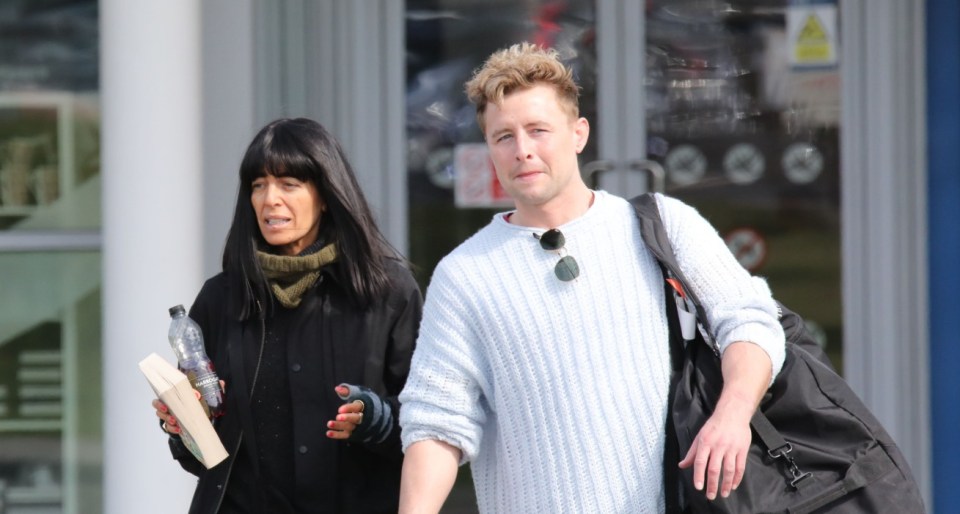Claudia Winkleman arrives at Invereness airport ahead of filming the new season of Traitors which is filmed at Ardross Castle.The man in the photo arrived to collect her from the airport...pic Peter Jolly