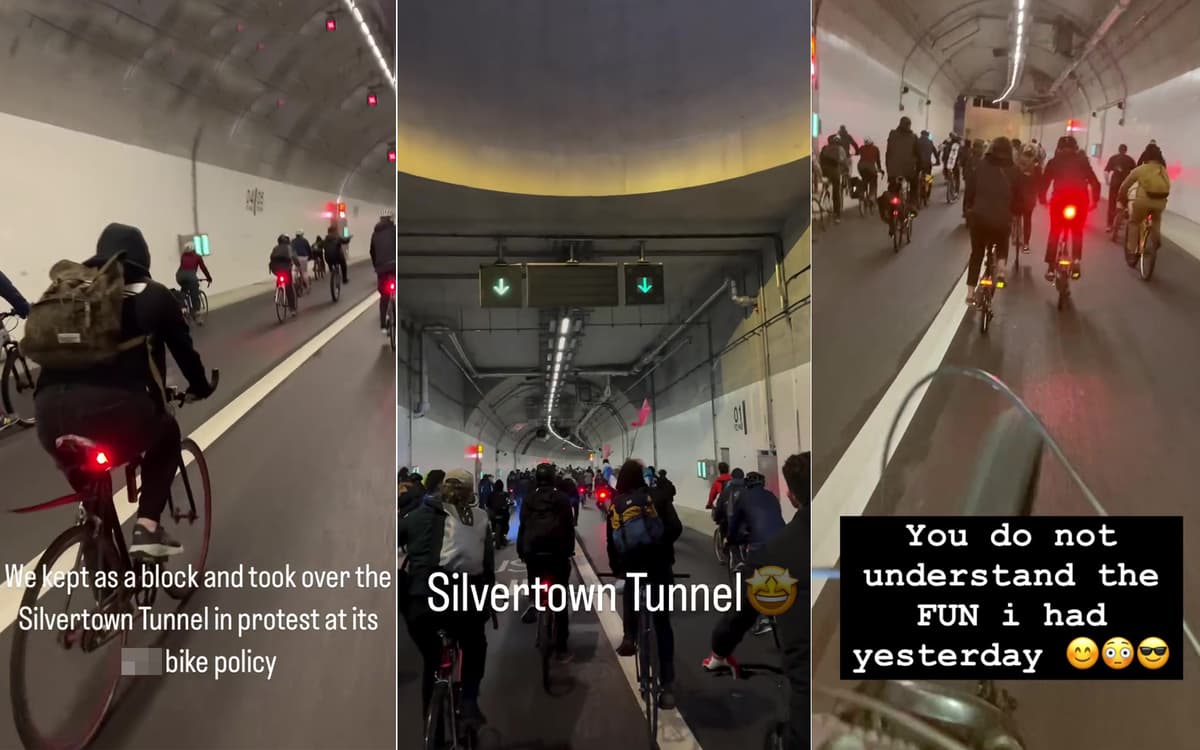 Hundreds of Critical Mass London cyclists ride through Silvertown Tunnel - London Evening Standard