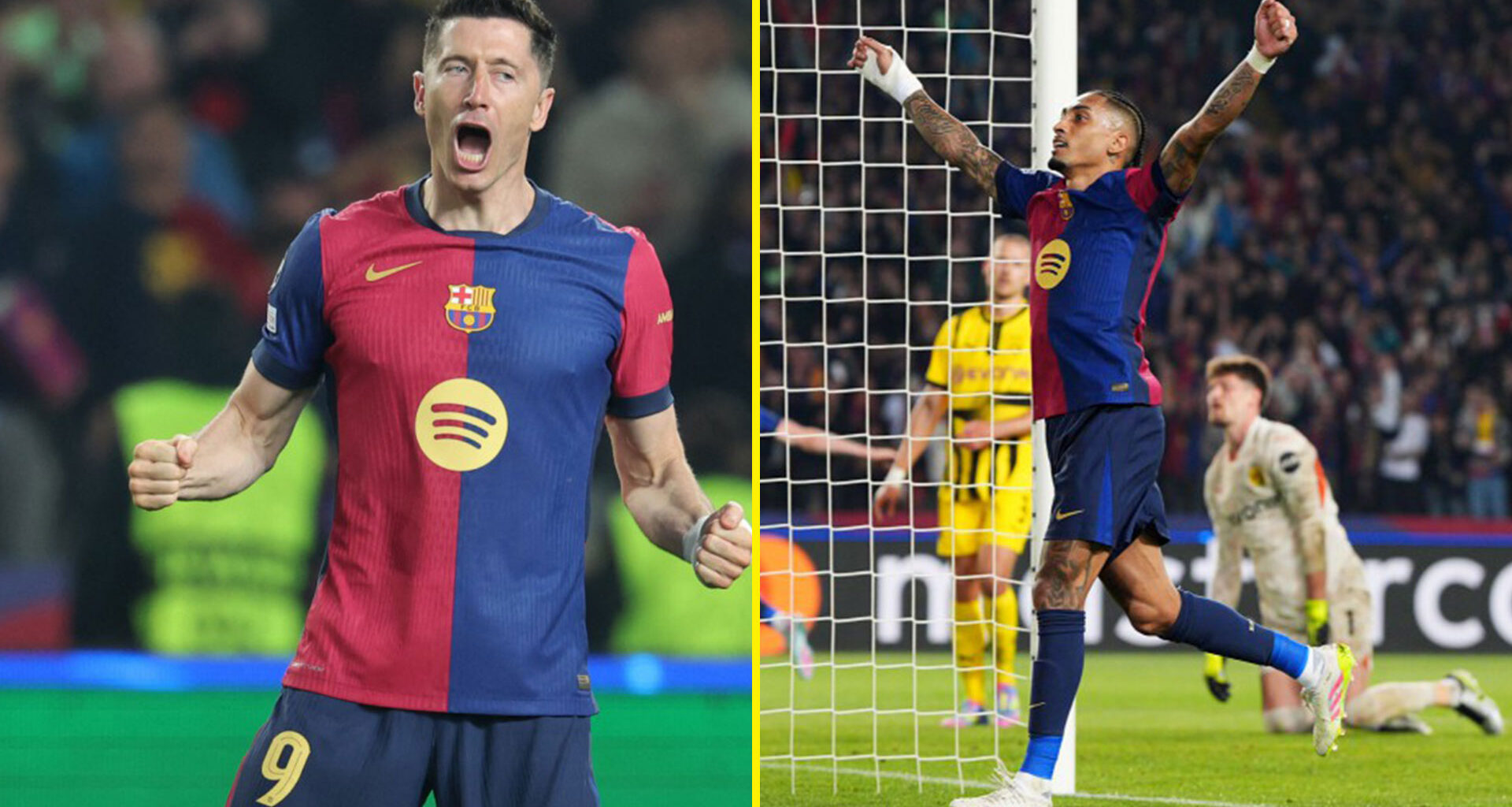 Robert Lewandowski beats Cristiano Ronaldo in making Champions League history as Raphinha equals Lionel Messi's record