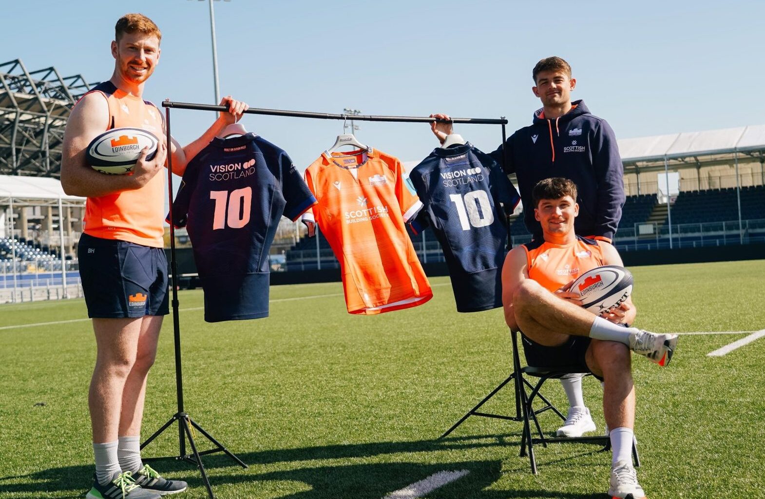 Ben Healy, Ross Thompson and Cammy Scott have all agreed contract extensions with Edinburgh Rugby. Image: Edinburgh Rugby