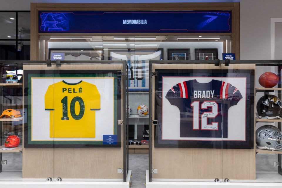 Incredible signed memorabilia is dotted around the shop