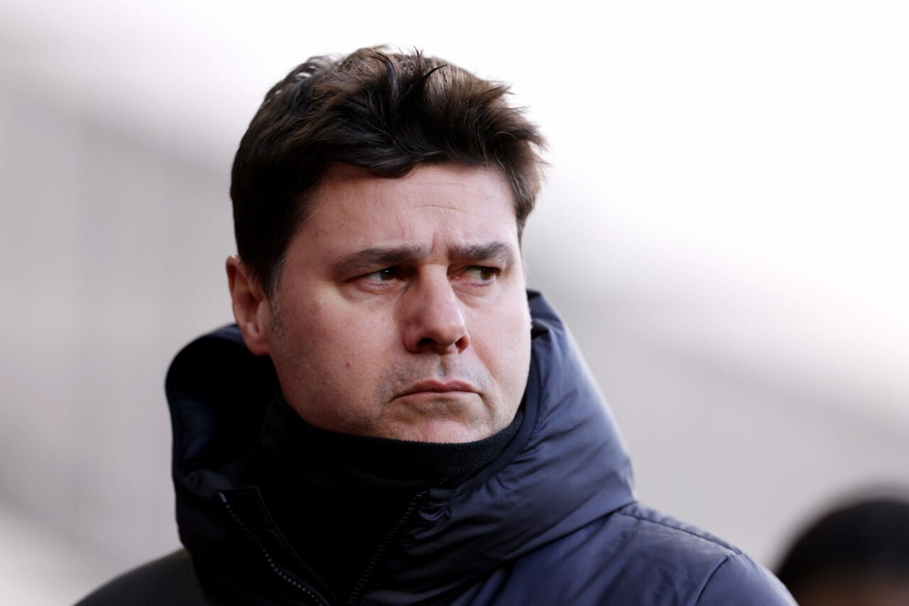 Mauricio Pochettino, Manager of Chelsea, looks on prior to the Premier League match between Brentford FC and Chelsea FC at the Brentford Community ...