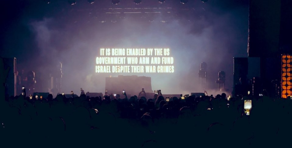 Kneecap show support for Palestine during Coachella set before posing backstage with porn star Mia Khalifa
