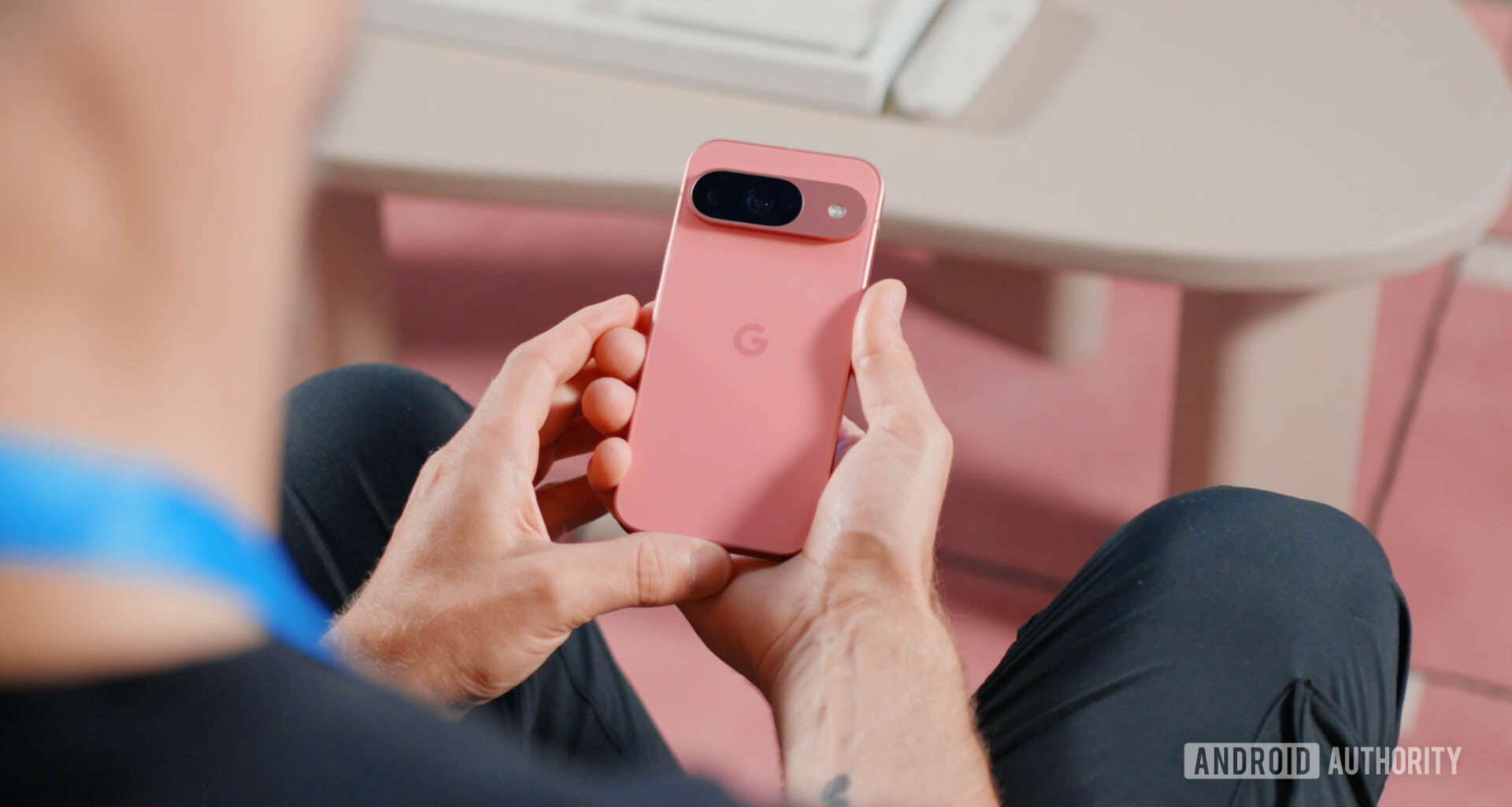 Google Pixel 9 Peony color in hand