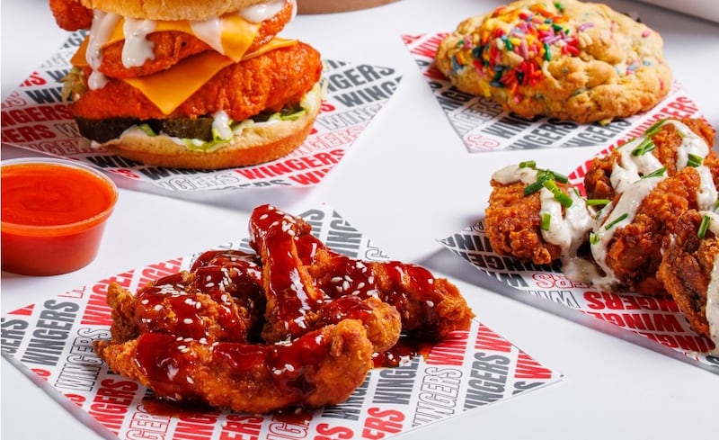 Sample spread of Wingers' food.