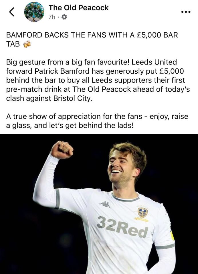 The Old Peacock celebrated his gesture on social media