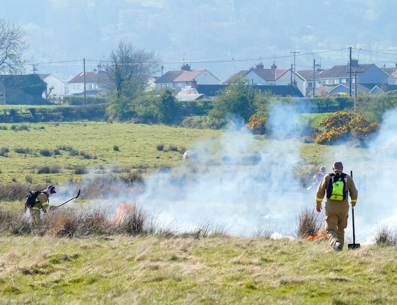 Gorse fire in Meigh, County Armagh. PICTURE: JORDAN TREANOR
