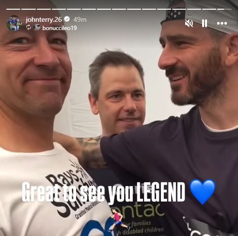 He embraced Leonardo Bonucci on the start line