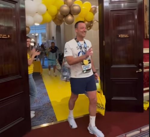 He could be seen limping after completing the gruelling race