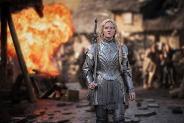 Morfydd Clark as Galadriel in Prime Video's new streaming series "The Lord of the Rings: The Rings of Power." (Photo by Matt Grace/Prime Video)