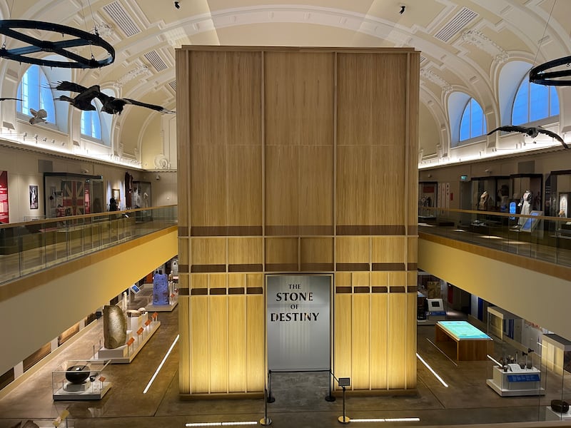 The internal structure that houses the Stone of Destiny inside Perth Museum. Photograph: Mark Paul