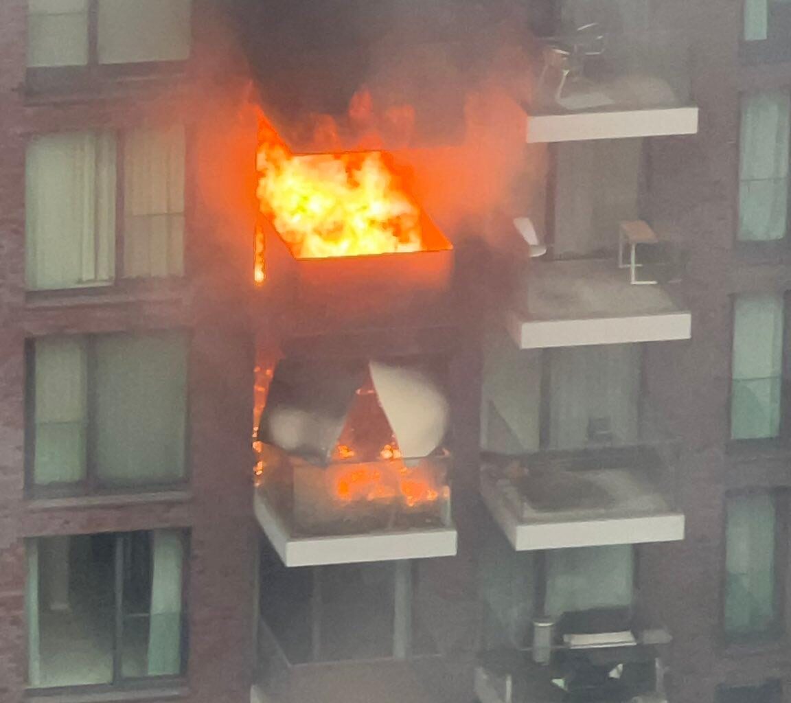 Large fire rips through two homes in block of flats in east London - London Evening Standard
