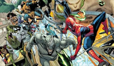 Spider-Man on the run from a legion of his villains from The Amazing Spider-Man #1 2025