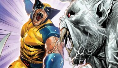 Wolverine jumping at Wendigo from the cover of Wolverine #2