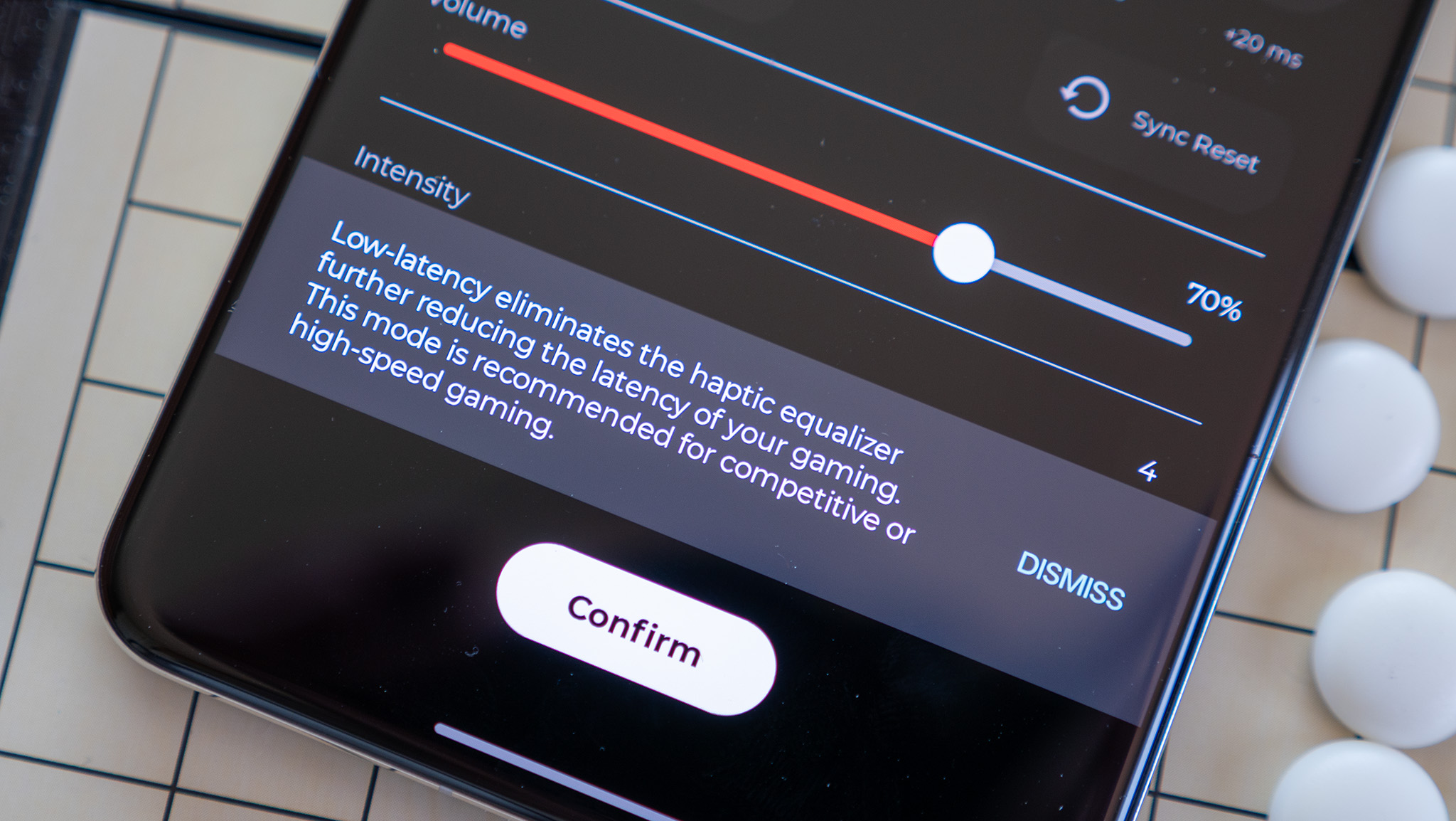 Changing the latency mode on a Woojer Haptic Vest 3