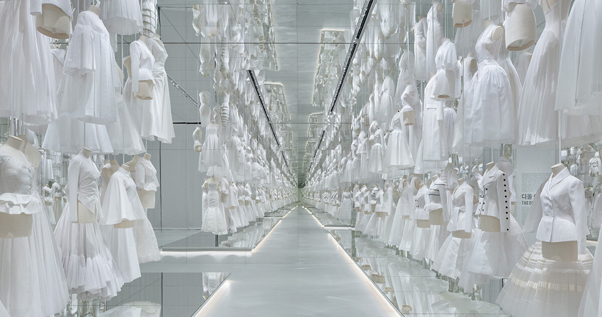 OMA / shohei shigematsu designs dior exhibition as architectural dreamscape in seoul