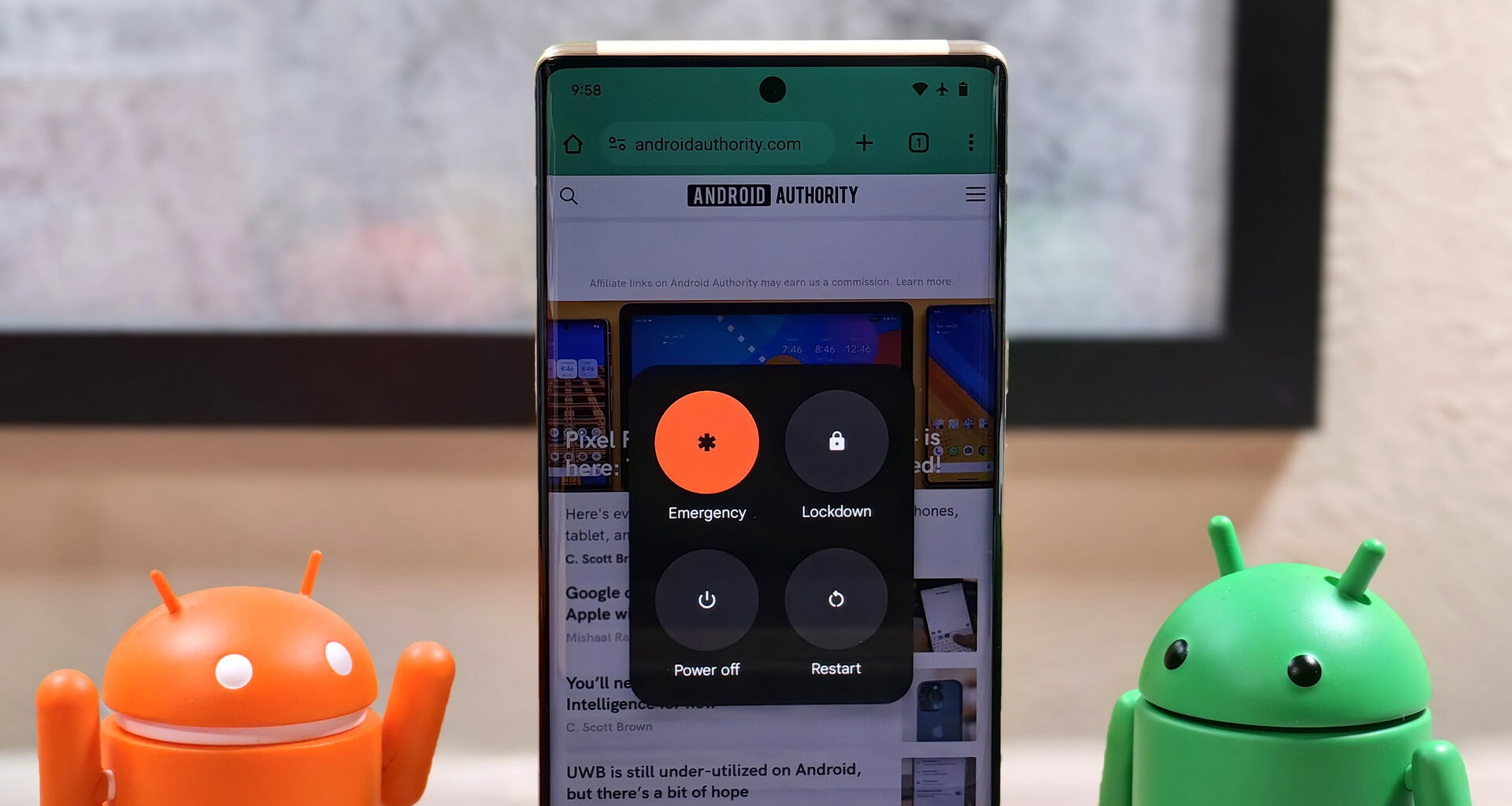 Photo of power menu in Android 15