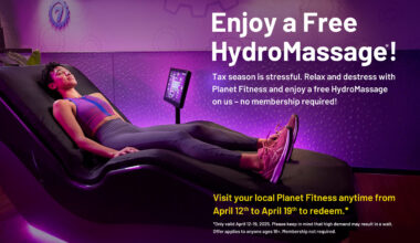 RELAX AND DESTRESS THIS TAX SEASON WITH A FREE HYDROMASSAGE® AT PLANET FITNESS