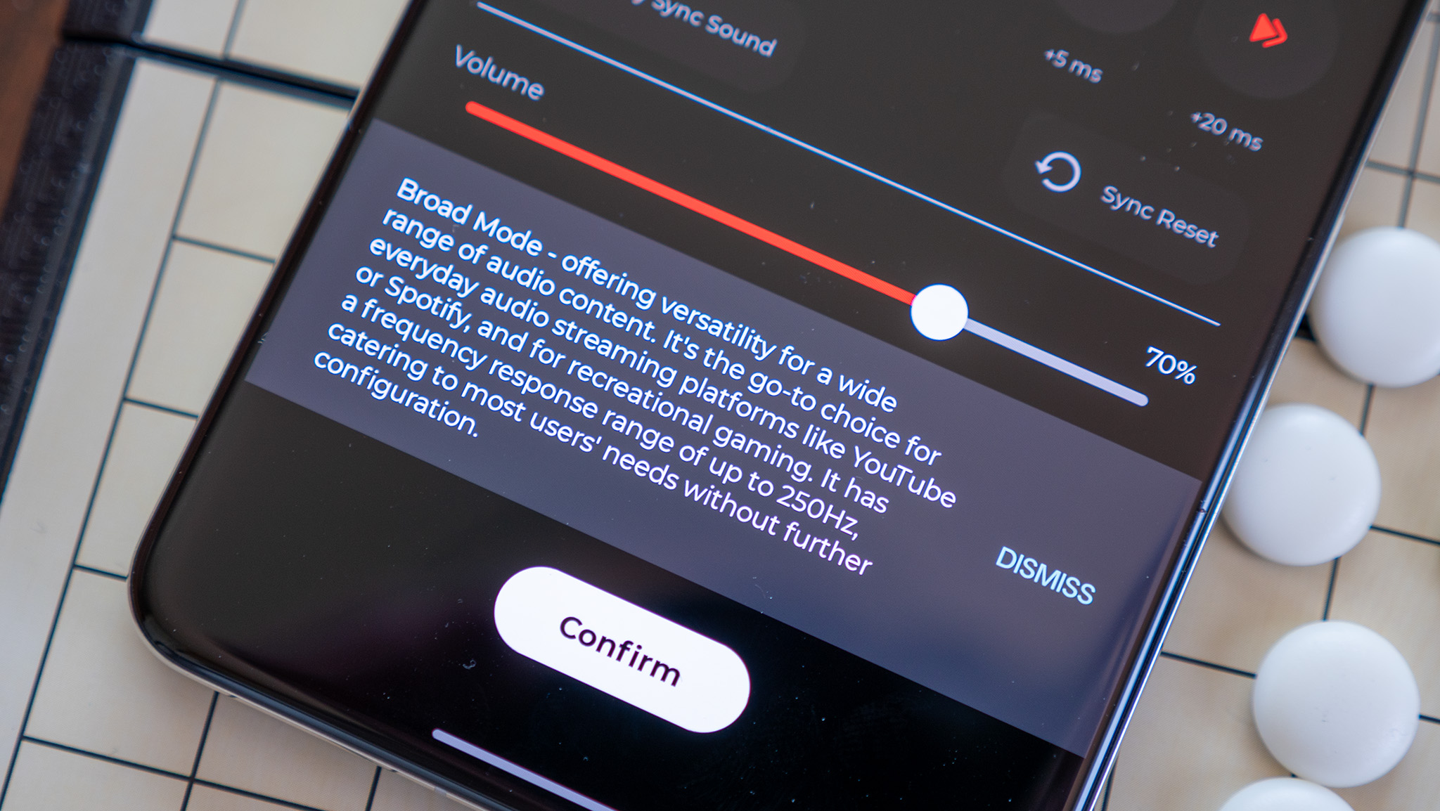 Changing the latency mode on a Woojer Haptic Vest 3