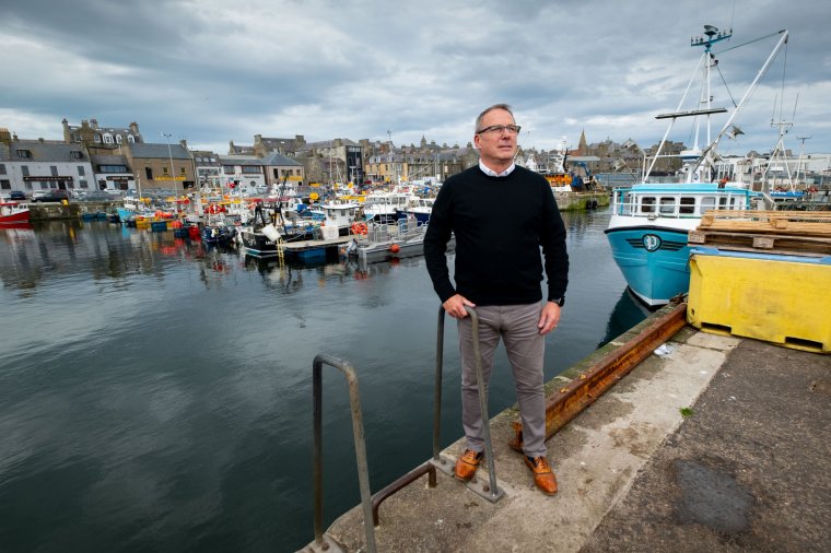 Feature on how Brexit has impacted different industries and parts of the UK......Peterhead, Aberdeenshire Pic shows Mike Park, Head of Scottish White Fish Producers Association pictured at Fraserburgh harbour ....Pic Paul Reid