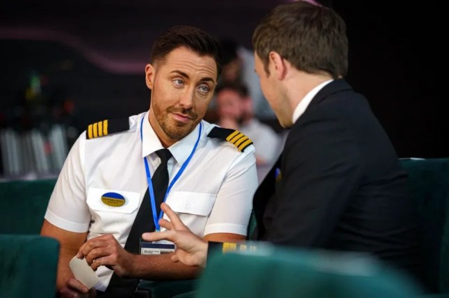 Matthew Wolfenden and Ross Adams kiss in Channel 5 drama The Good Ship Murder