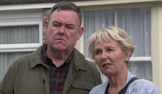 George and Eileen look confused in Coronation Street