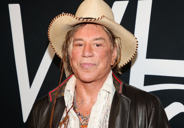 WEST HOLLYWOOD, CALIFORNIA - JUNE 17: Actor Mickey Rourke attends the TEATRO Even Summer White Affair at Skybar on June 17, 2022 in West Hollywood, California. (Photo by Paul Archuleta/Getty Images)