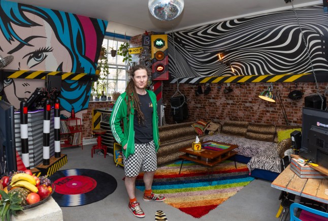 Harry Matuszewicz-Milne inside his two-bedroom flat in Bristol.