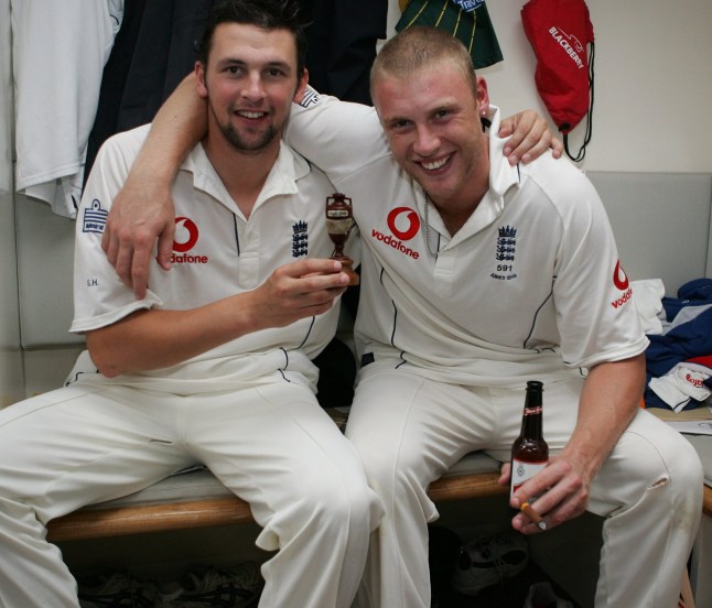 Steve Harmison And Andrew 'Freddie' Flintoff After Victory. England V Australia 5th Test Oval Celebrating The Ashes Victory