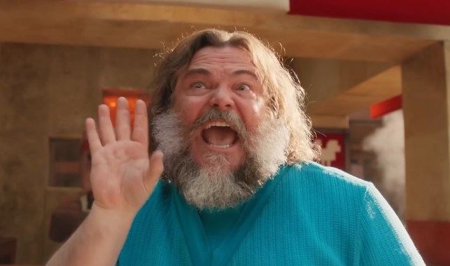 Jack Black singing in the Minecraft Movie.