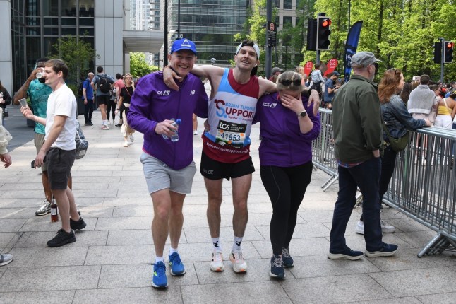 BGUK_3219426 - London, UNITED KINGDOM - *EXCLUSIVE* - English comedian/TV show host Joel Dommett crashes out the London marathon at Canary Wharf Pictured: Joel Dommett BACKGRID UK 27 APRIL 2025 BYLINE MUST READ: Bob Grey / BACKGRID UK: +44 208 344 2007 / uksales@backgrid.com USA: +1 310 798 9111 / usasales@backgrid.com *Pictures Containing Children Please Pixelate Face Prior To Publication*