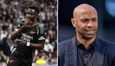 Thierry Henry reacts to Bukayo Saka claim as Arsenal star debunks myth on Real Madrid celebration