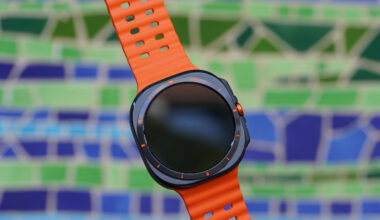 The Samsung Galaxy Watch Ultra features a squircle watch case and orange detailing.