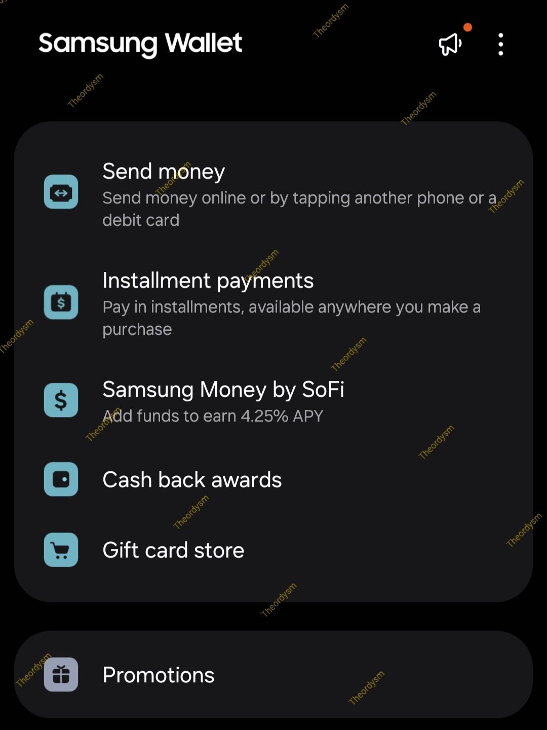 samsung wallet installment payments send money internal testing leak