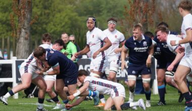 Scotland Under-19s suffered a heavy dfeat to England in a friendly at Percy Park. Image: Joe Anderson
