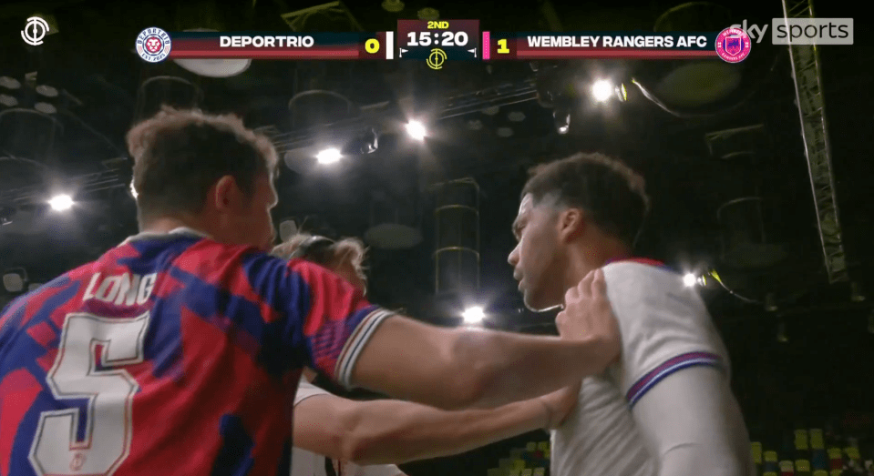 Screenshot of a basketball game between Deporio and Wembley Rangers AFC.