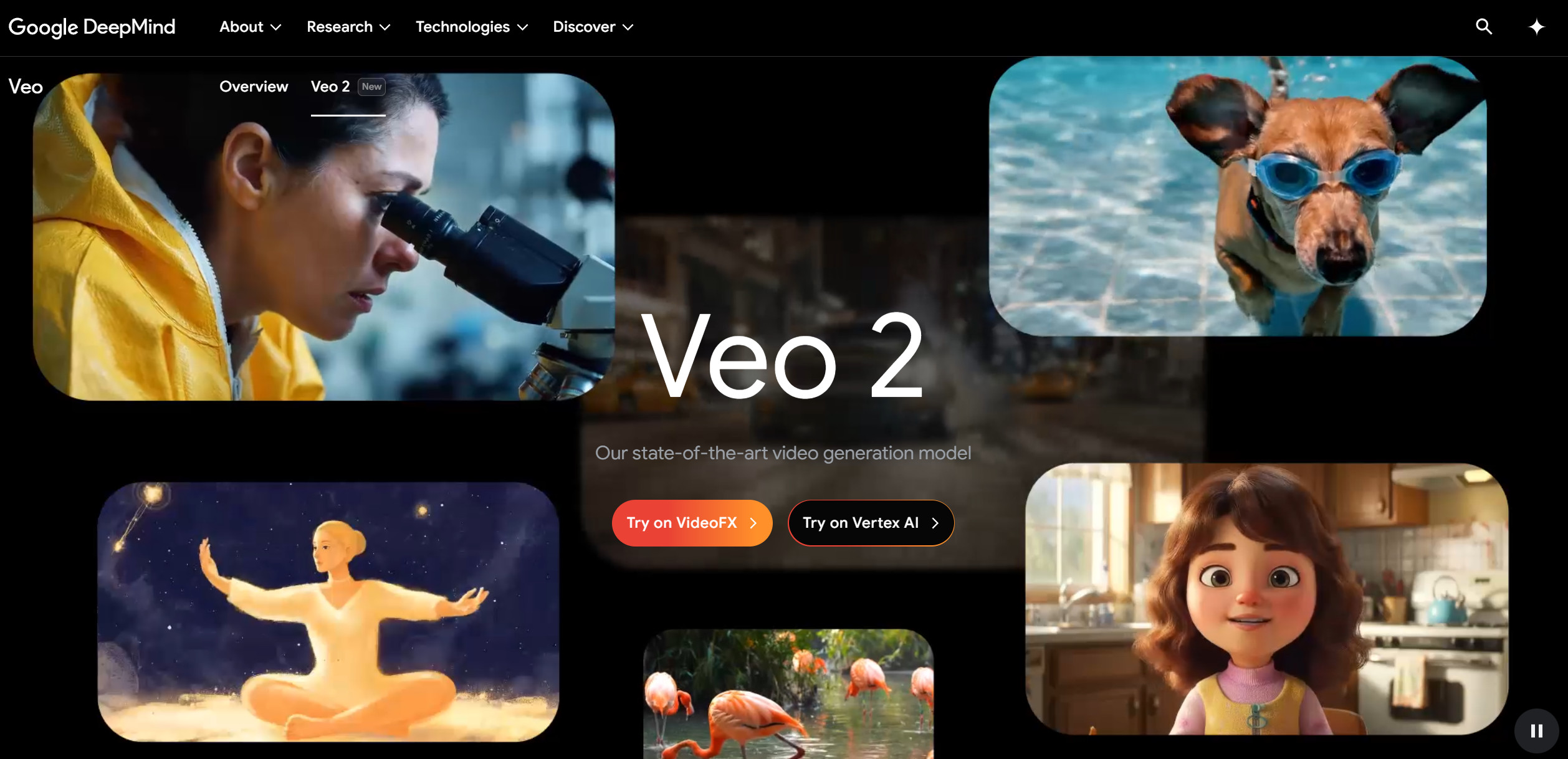Screenshot of Veo 2 home page