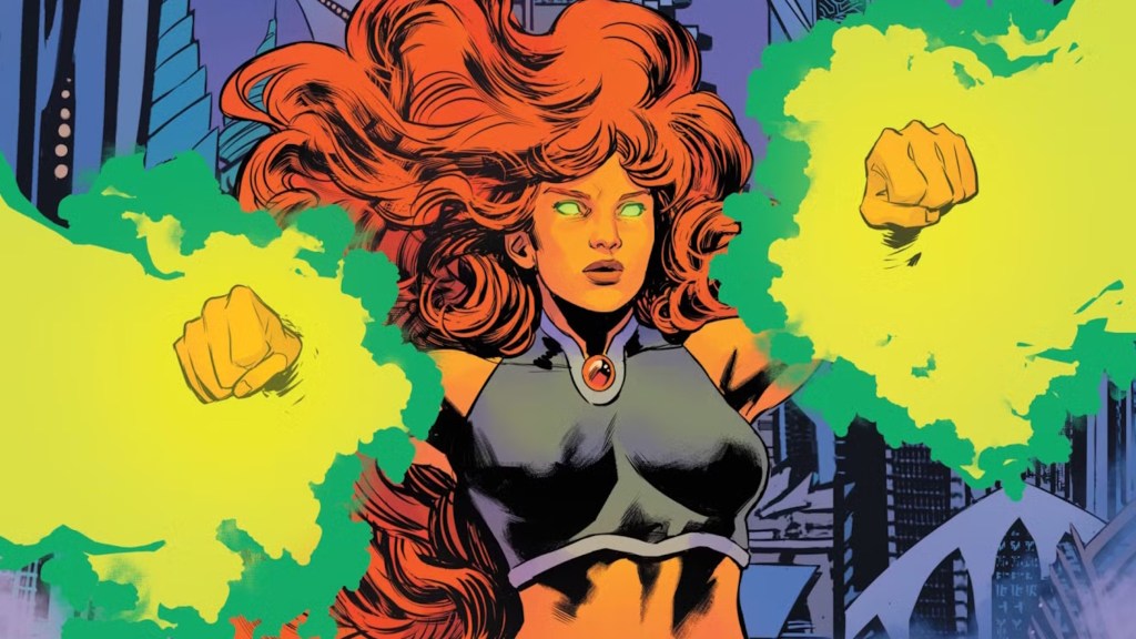 Starfire of Teen Titans fame about to blast someone